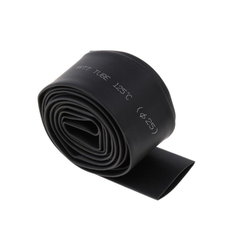 OLIREXD Heat Shrink Tube, Wire Wrap Electrical Cable Ratio 2:1 Heat Shrinkable Shrinking Sleeving Black 1.5M / 5Ft (25mm) - Image 1